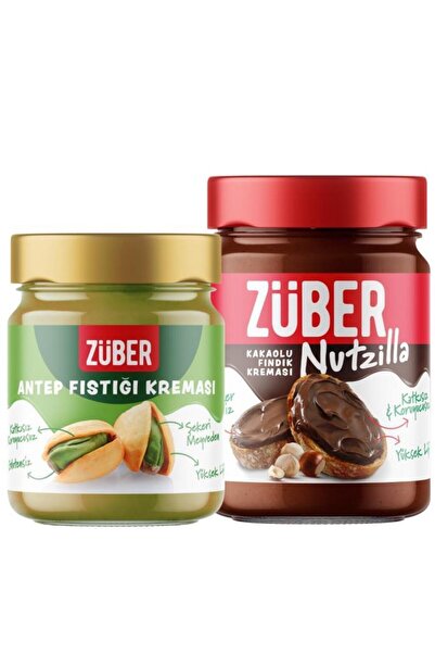Züber Antep Fıstığı Kreması 200 g + Nutzilla Fındık Kreması Kakaolu 315 g
