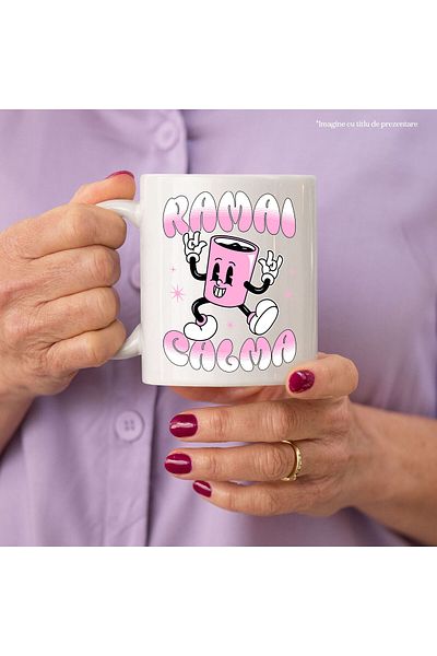 StoryGift Romania Coffee Mug Funny Position Text Stay Calm, Ceramic, 330ML, with Handle, With ,STG