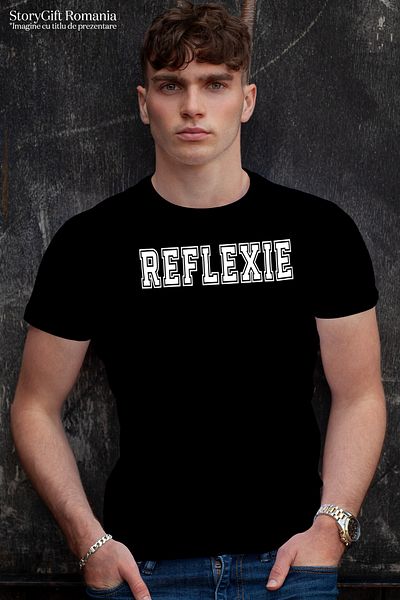 StoryGift Romania Tricou bărbătesc cu reflecție, mesaj motivațional, text inspirațional, îngrijire personală cu imprimeu pe stg