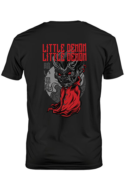StoryGift Romania Tricou bărbătesc cu text roșu repetat în engleză Little Dem...