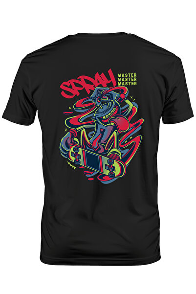 StoryGift Romania Tricou bărbătesc cu spray graffiti pe skateboard, text în e...