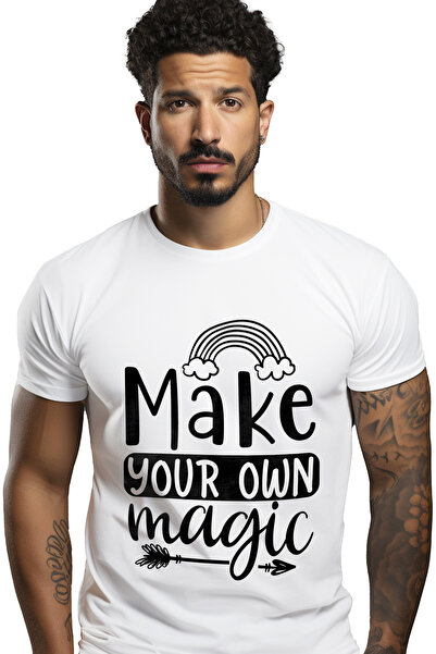 StoryGift Romania Tricou bărbătesc cu mesajul „creează-ți propria magie” - Cr...