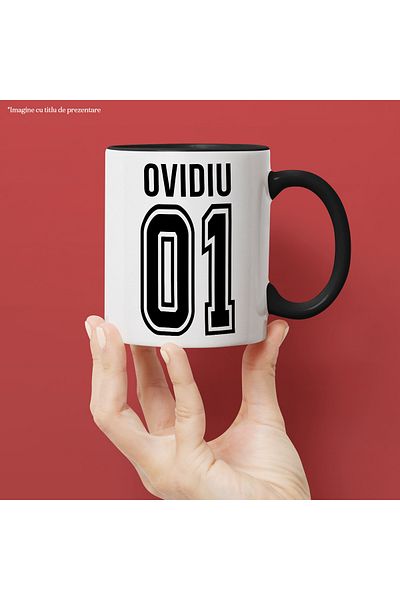 StoryGift Romania Mug With Text Ovidiu, and Number 01, Best, Appreciation, Personalized, 330m, With,STG