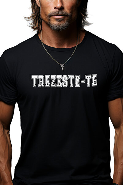 StoryGift Romania Tricou bărbătesc Trezește-te, mesaj motivațional, text insp...