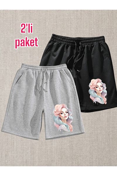 belean Pachet de 2 pantaloni scurți obișnuiți pentru femei, care resping transpirația de vară, fără pilule