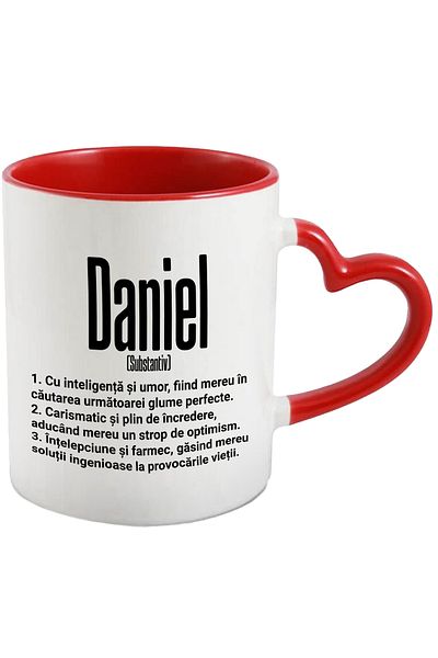 StoryGift Romania Mug With Name Daniel, Intelligence, Humor, Charismatic, Wise, Personalized, Like, With, STG