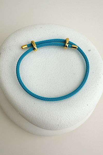 Modex Colorful Knitted Rope Steel Plate Detail Adjustable Bracelet
