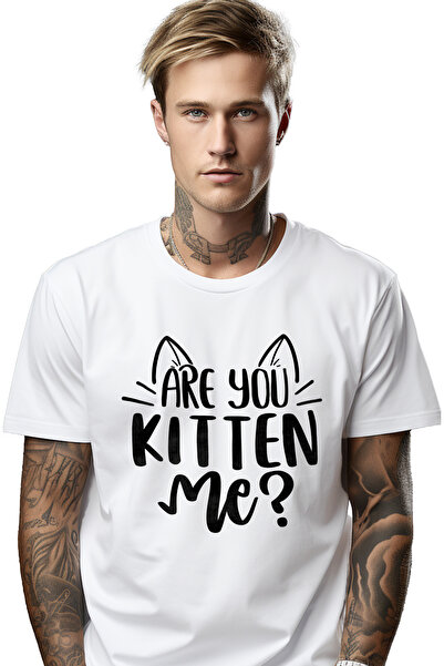StoryGift Romania Tricou Barbati cu mesajul in engleza "Are you kitten me?" -...