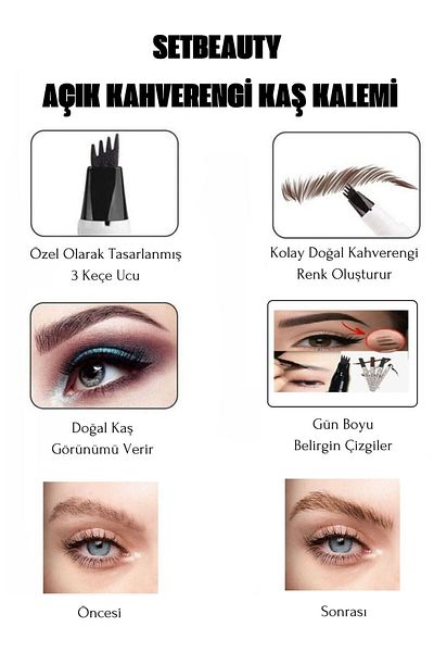 SETBEAUTY Eyebrow Filling Serrated Shaping Light Brown Pencil
