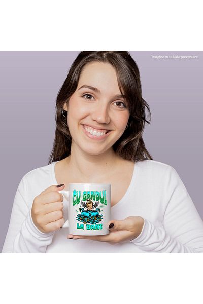 StoryGift Romania Mug with Baby Angel with wings sleeping on a bag of money, gold text thinking about money,, With ,STG
