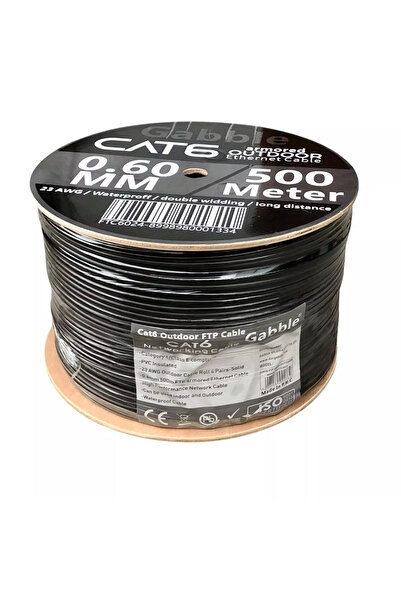 GABBLE كابل CAT6 خارجي 0.60 ملم 500 متر فولي (معطف مزدوج)