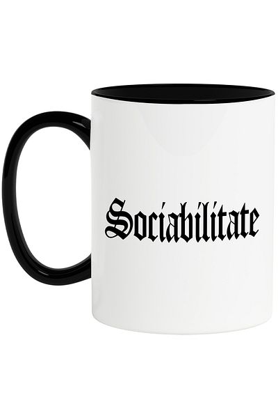 StoryGift Romania Sociability Mug, Motivational Message, Word, Inspirational Text, Self Care, 3, With,STG