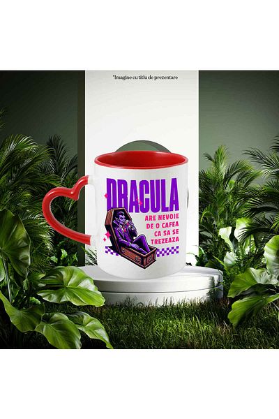 StoryGift Romania Mug with Vampire in Coffin with Coffee, funny text Dracula needs a coffee to s, With ,STG