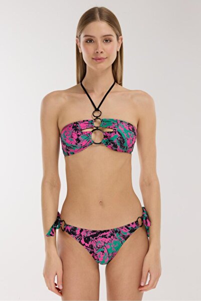 AYYILDIZ 5602 Πράσινο ροζ σετ μπικίνι στράπλες