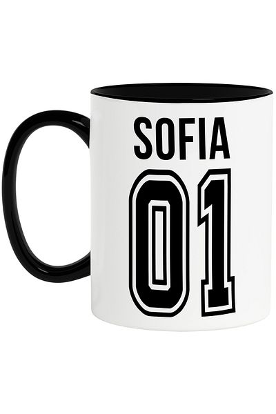 StoryGift Romania Mug With Text Sofia, and Number 01, Best, Appreciation, Personalized, 330m, With,STG
