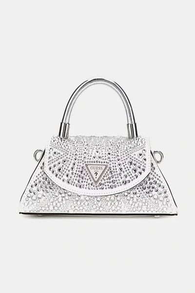 Guess Beauvoır Top Handle Flap Women's Silver Handbag Hwxy9528780-Sıl