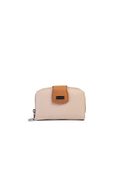 Silver Polo Silver & Polo Beige - A.Taba SP874 Women's Wallet & Card Holder