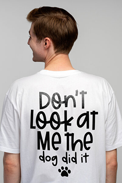 StoryGift Romania Tricou bărbătesc cu mesajul „Nu mă privi, câinele a făcut-o” - Don't Look At Me, The Dog Stg