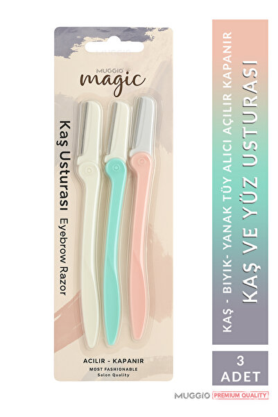 Muggio Açılır Kapanır Kaş ve Yüz Usturası 3 Adet