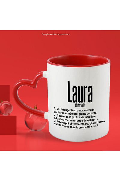 StoryGift Romania Mug With Name Laura, and Motivational Message, Funny, Charismatic, Wise, , With ,STG