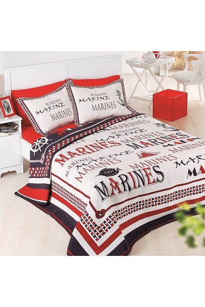 NEEA HOME Jacquard Woven Sea Themed Bedspread Set 260X260 cm |   Double Stylish Design Bedspread
