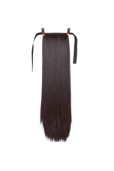 animis beauty Hair extension Satin ponytail, straight, with 2 braids, 60 cm, synthetic fiber with natural look
