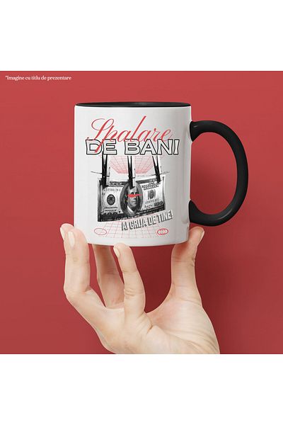 StoryGift Romania Mug with 100 Dollar Bill in Hooks Text Money Laundering, Take Care of Yourself, C, With, STG
