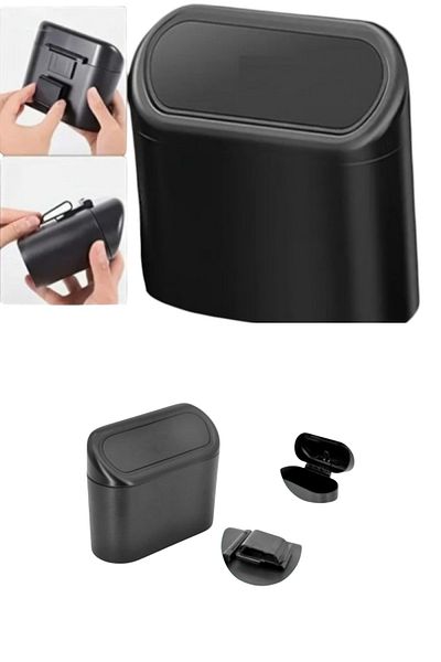 Vekorr Covered Car Trash Can Black Color |   Practical and Organizing Bucket