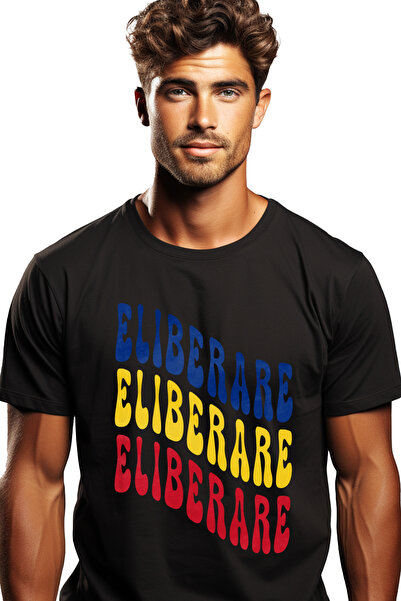 StoryGift Romania Tricou bărbătesc Cuvântul Eliberare, În Culorile Drapelului...