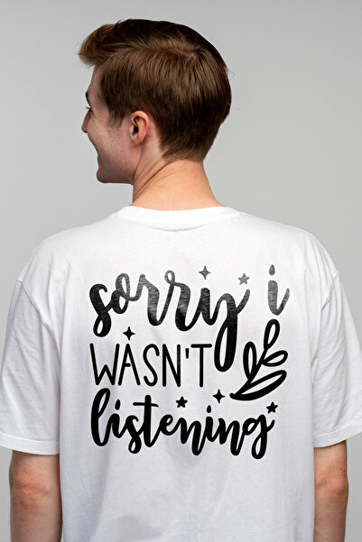 StoryGift Romania Tricou Barbati cu stelute si textul "Sorry, I wasn't listen...
