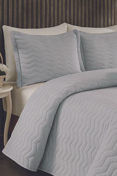Bonny Home Silky Textured Cream Modern and Simple Double Bed Cover Set