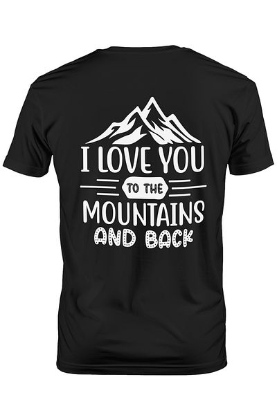 StoryGift Romania Tricou Barbati cu munti si declaratie de iubire "Te iubesc pana la munti si inapoi" cu imp STG