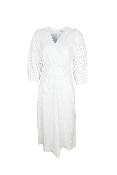 KAMEYA Belted Linen Ecru Dress