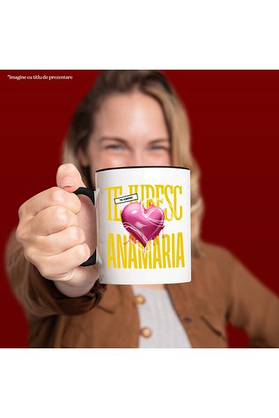 StoryGift Romania I Love You Anamaria Mug, Love, Heart, Valentine's Day, Valentine's Day, V, With, STG