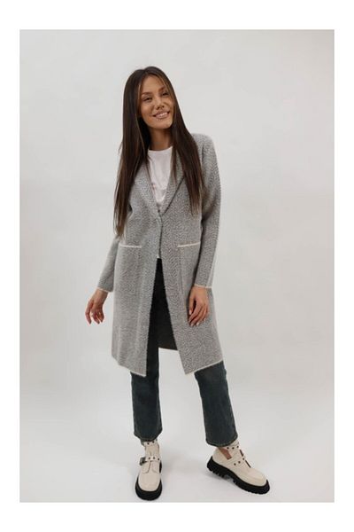 Lamiar Long Coat With Pockets Unlined Closure With One Button Alcina Single Waist Black