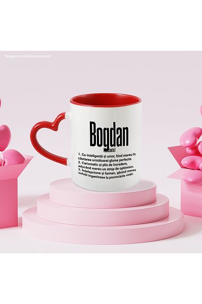 StoryGift Romania Mug With Name Bogdan, Intelligence, Humor, Charismatic, Wise, Personalized, Like, With, STG