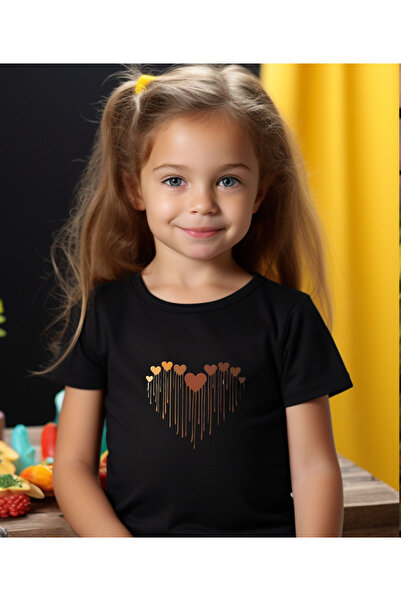 ASELİNDA Μπλουζάκι με στάμπα μητέρας-κόρης με λιώσιμη καρδιά (μονό προϊόν, προσθέστε 2 στο καλάθι για συνδυασμό)