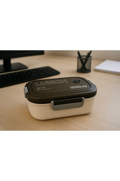 hediyeofisi 2-Tier Portable Diet Food Container - Lunch Box, Storage Container, Travel Box with Fork Spoon