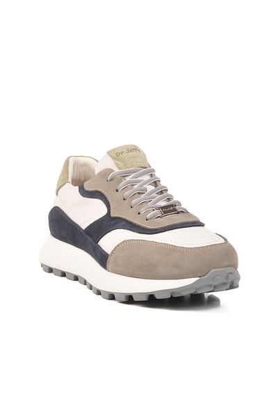 WALKWAY Xs2742 Gray-White Genuine Leather Men's Sneaker Dr.Jells