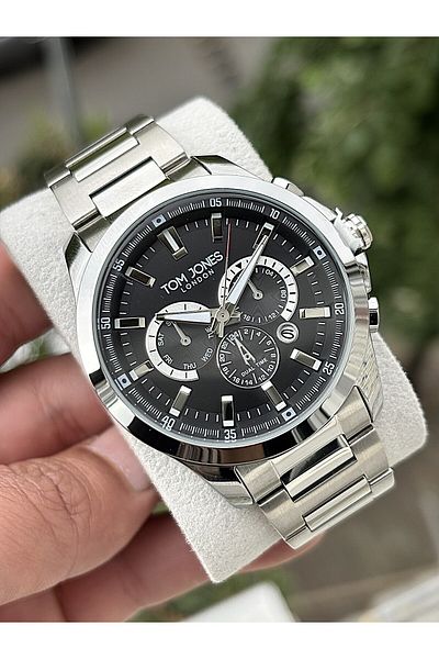 Tom Jones Men's Wristwatch with Steel Calendar 3 Atm Waterproof 2 Years Warranty Tjsb4Es