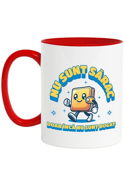 StoryGift Romania Mug with Merry Walking Wallet, text I'm not poor, I'm just not rich yet, I hope, With, STG