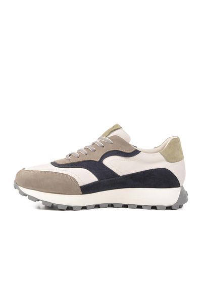 WALKWAY Xs2742 Gray-White Genuine Leather Men's Sneaker Dr.Jells