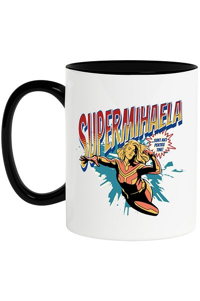 StoryGift Romania Super Mihaela Mug, Superhero I'm Here For You, 330ml, Ceramic with Handle, With ,STG