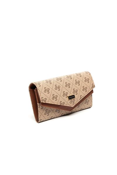 Silver Polo Silver & Polo Dark Beige - Tan Sp1154 Women's Wallet & Card Holder