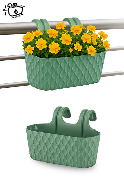 ToXA 1 Adet 3 Litre Vera Askılı Balkon Saksısı Denge Aparatlı Plastik Saksı