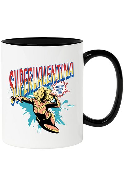 StoryGift Romania Super Valentina Mug, Superhero I'm Here for You, 330ml, Ceramic with Handle, With,STG