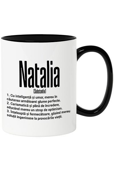 StoryGift Romania Mug With Name Natalia, and Motivational Message, Funny, Charismatic, Wise, With, STG
