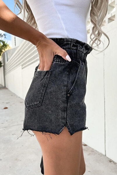 FashionForYou Josephine high waist denim shorts, Black