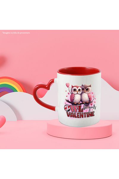 StoryGift Romania Mug with 2 owls close together with the message "Owl be your Valentine", birds, Valentine, With, STG