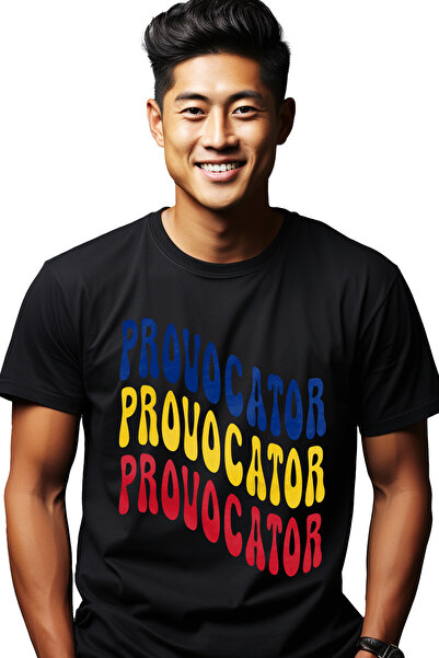 StoryGift Romania Tricou bărbătesc Cuvântul Provocator, În Culorile Drapelulu...